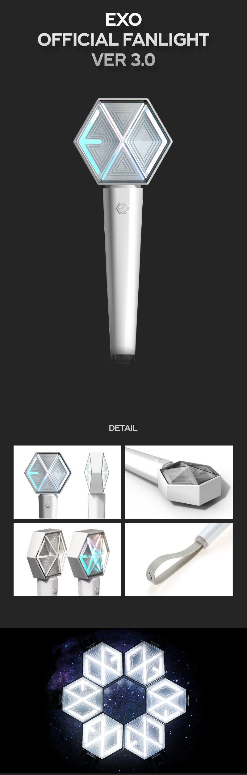 EXO 公式ペンライトVER 3.0 OFFICIAL FANLIGHT説明 | てちゅんさるじゃ