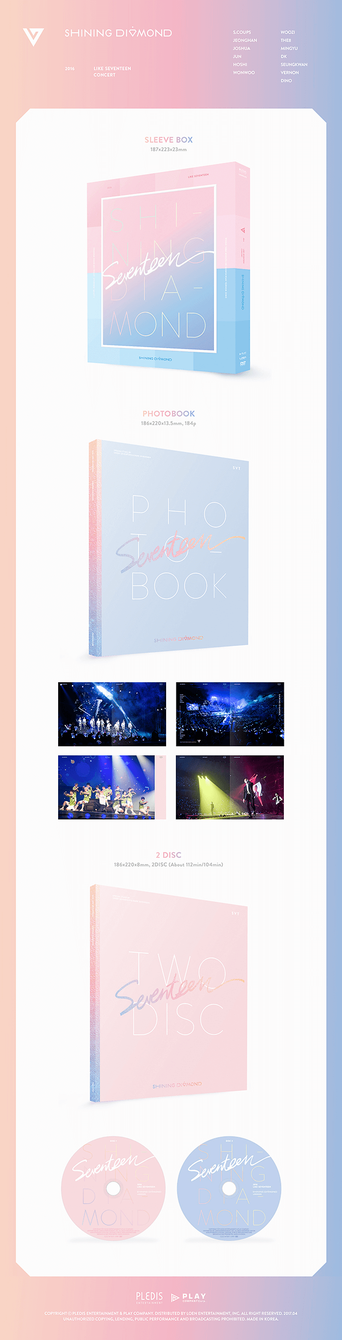 SEVENTEEN 2016 LIKE SEVENTEEN SHINING DIAMOND CONCERT DVD (LIMITED