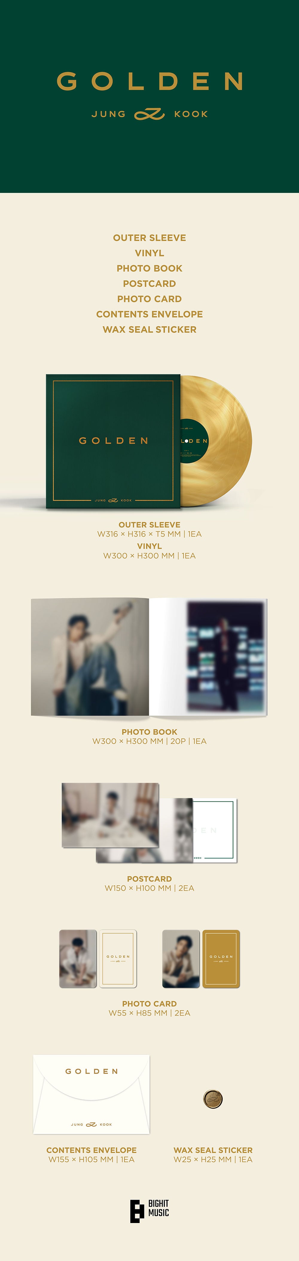 JUNGKOOK - GOLDEN [1st Album - LP Ver.] - K PLACE