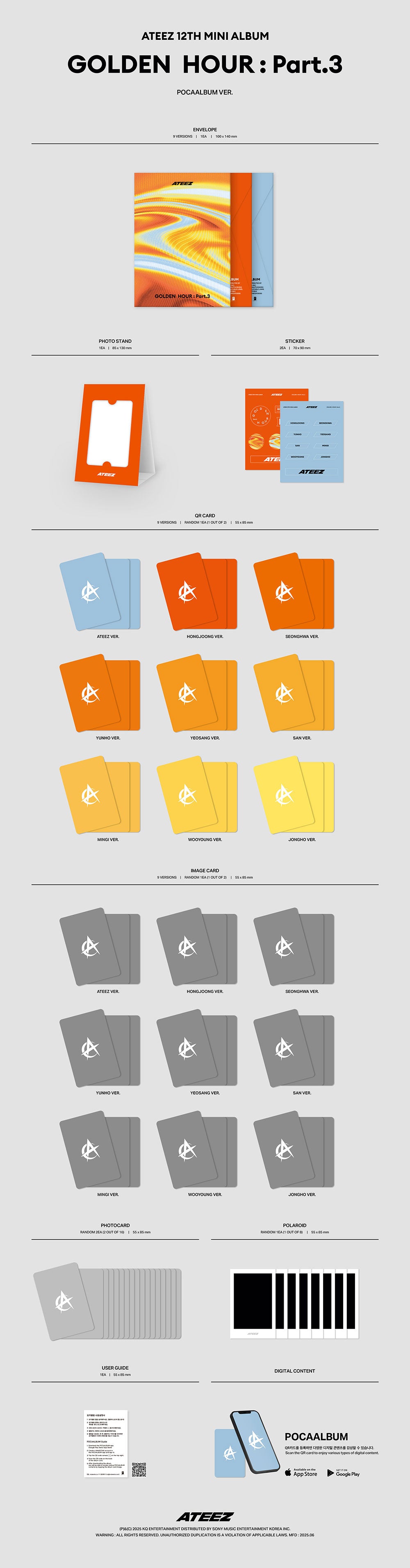 ATEEZ - GOLDEN HOUR : Part.3 [12th Mini Album - POCA Ver.] - K PLACE