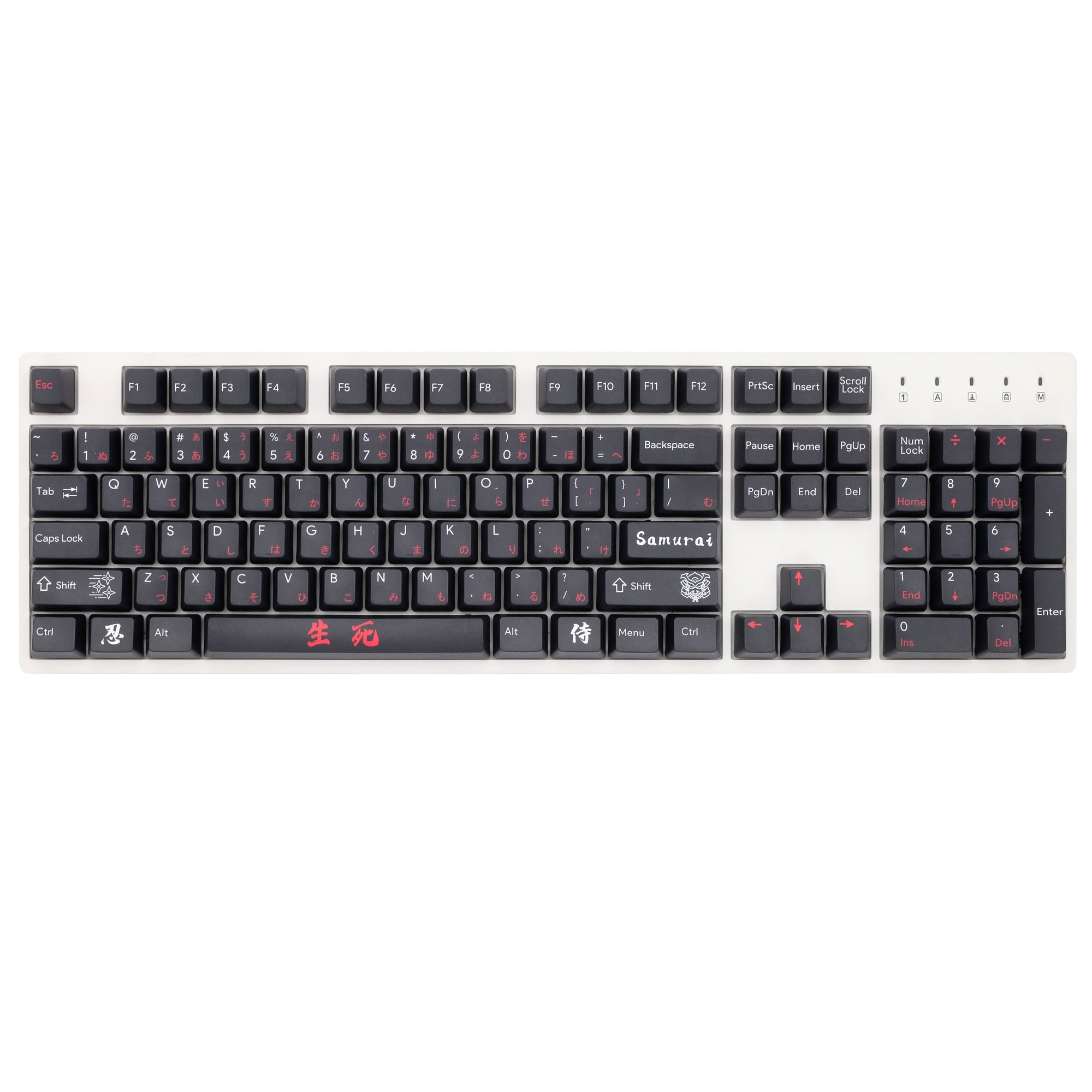OEM Black Samurai Dye Sub Keycap Set thick PBT for keyboard gh60