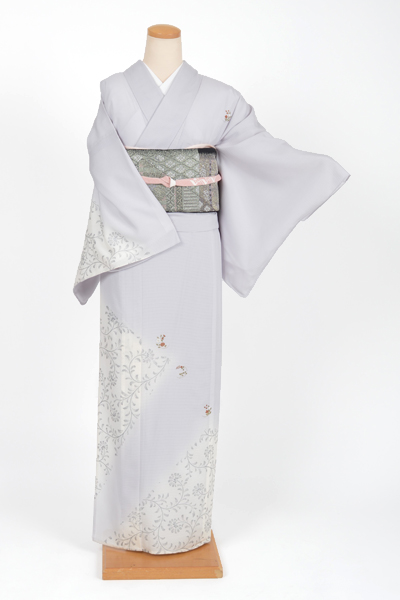 訪問着［牡丹鼠色・花唐草]｜着物レンタルあき (来店着付け無料・全国