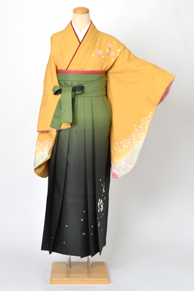 卒業袴［山吹色×刺しゅう入り］｜着物レンタルあき (来店着付け無料