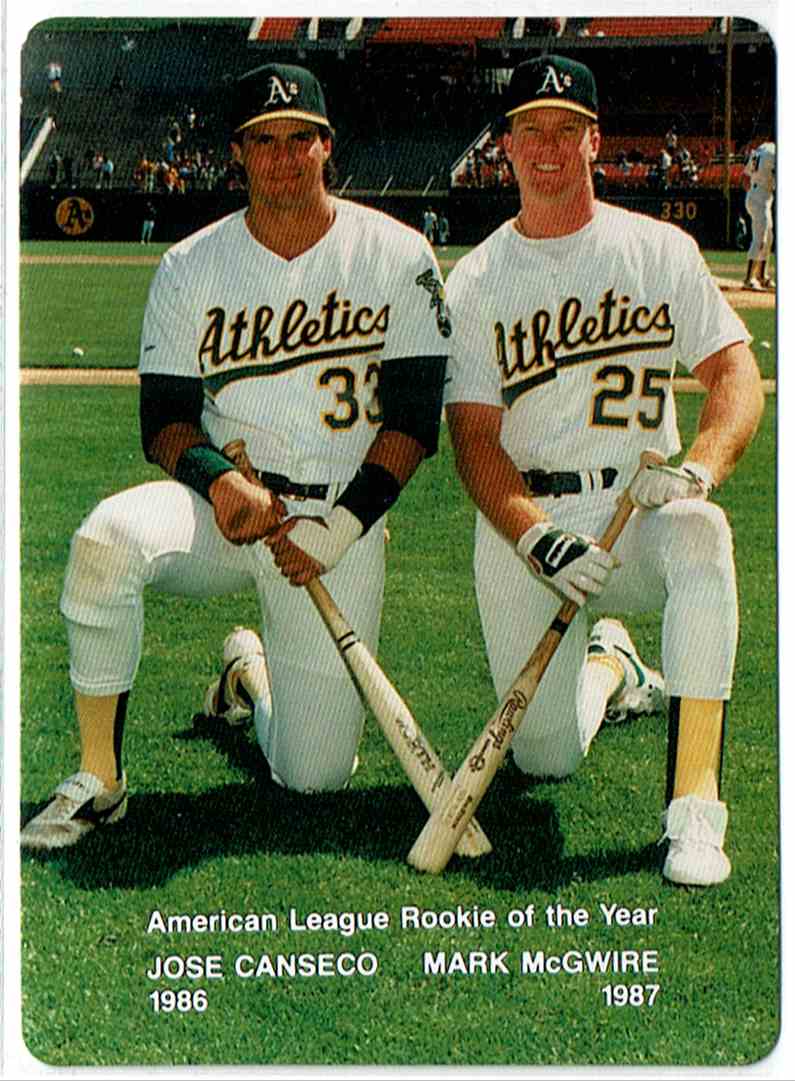 1988 Mother's Cookies Oakland Athletics Stadium Giveaway Jose