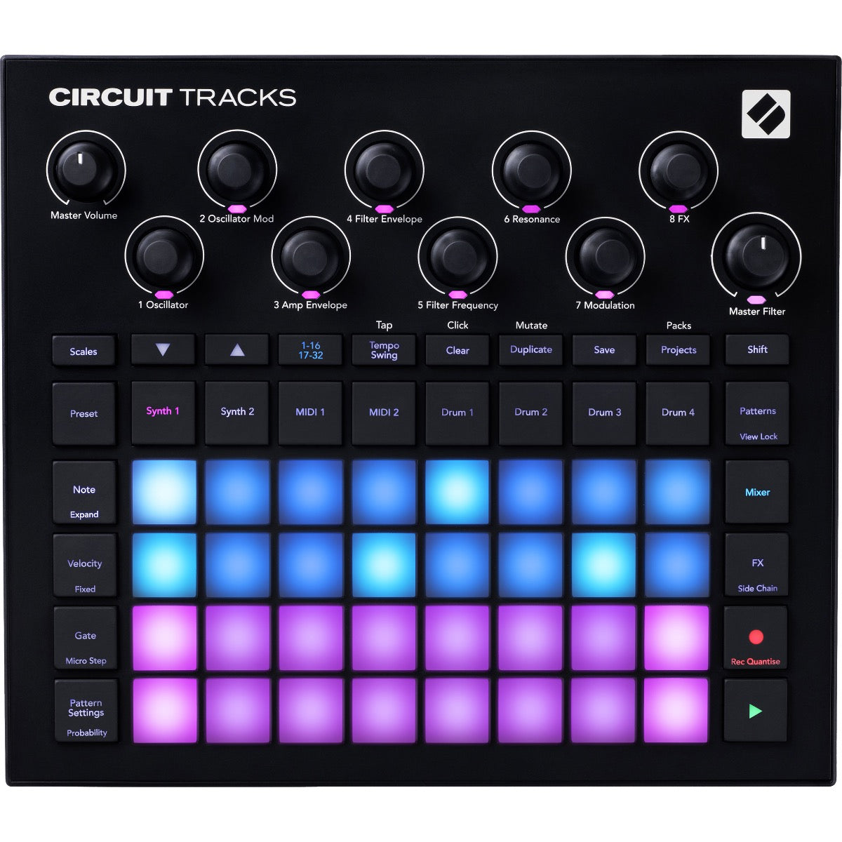 Novation Circuit Tracks Groovebox with Synths, Drums and Sequencer