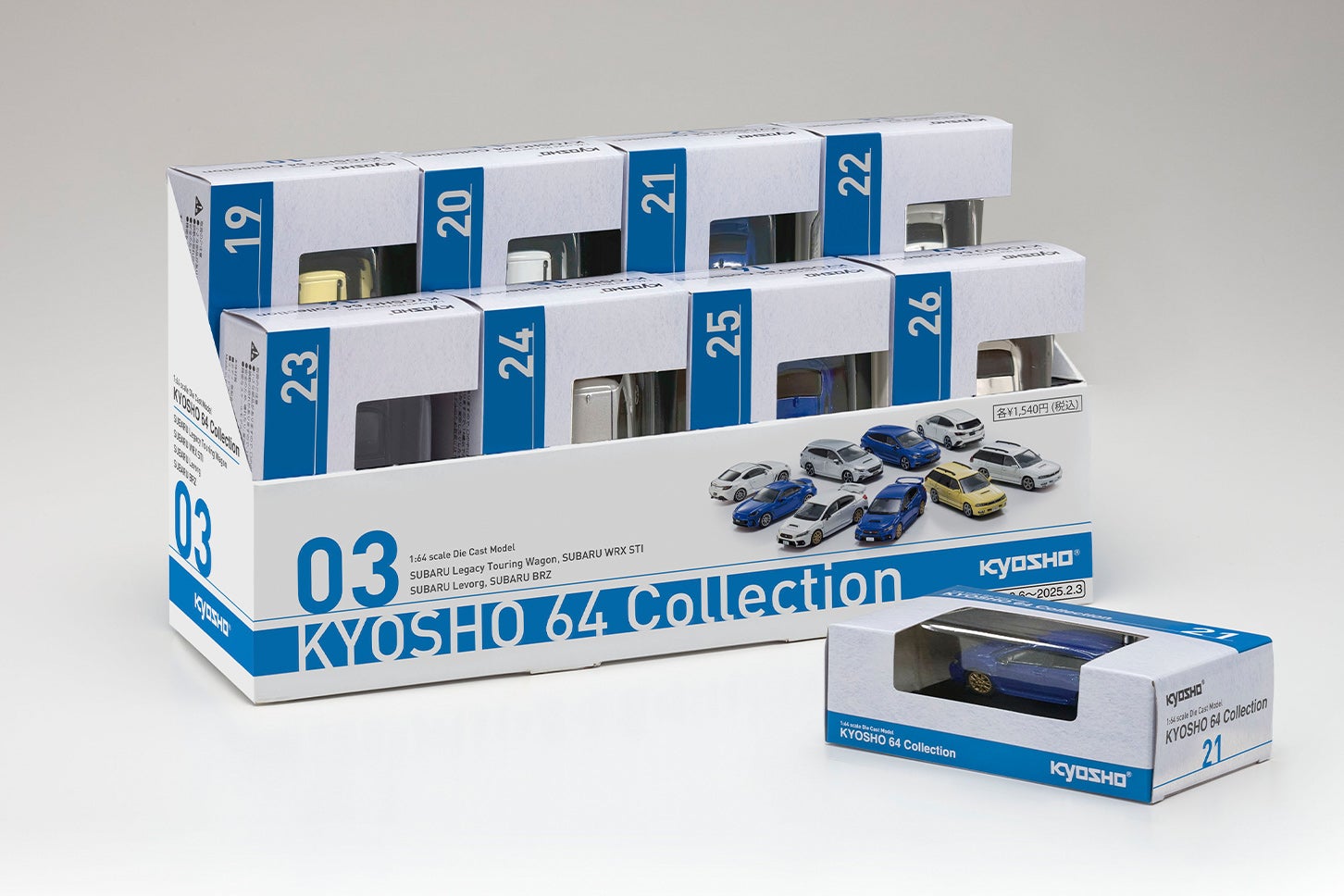 京商のミニカーにレガシィ、WRX、レヴォーグ、BRZがラインナップ
