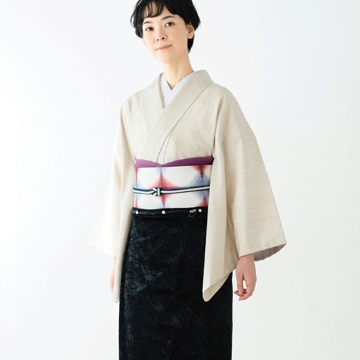 CHIKUMO-千雲-】はっ水ラップボトム ベロア ブラック スナップ式 晴雨