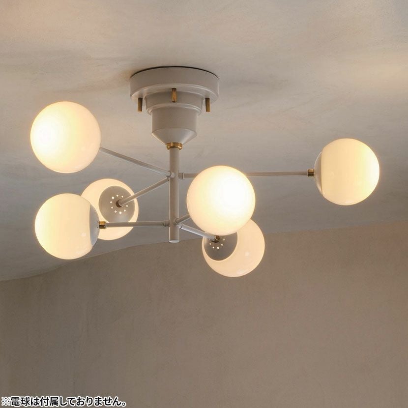 本体】6灯 シーリングライト ポウタラ ガラス 照明 LED専用 インテリア