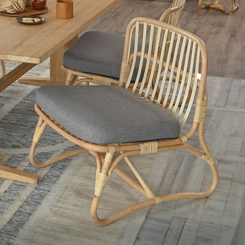 幅55cm 1人掛け ローチェア CALM ラタン 軽い 椅子 ファブリック