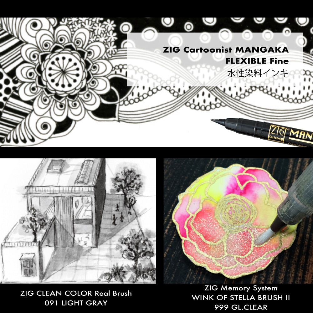ZIG ILLUSTRATION BASIC SET3 筆ぺん 5本セット (IKTB-22/5V)