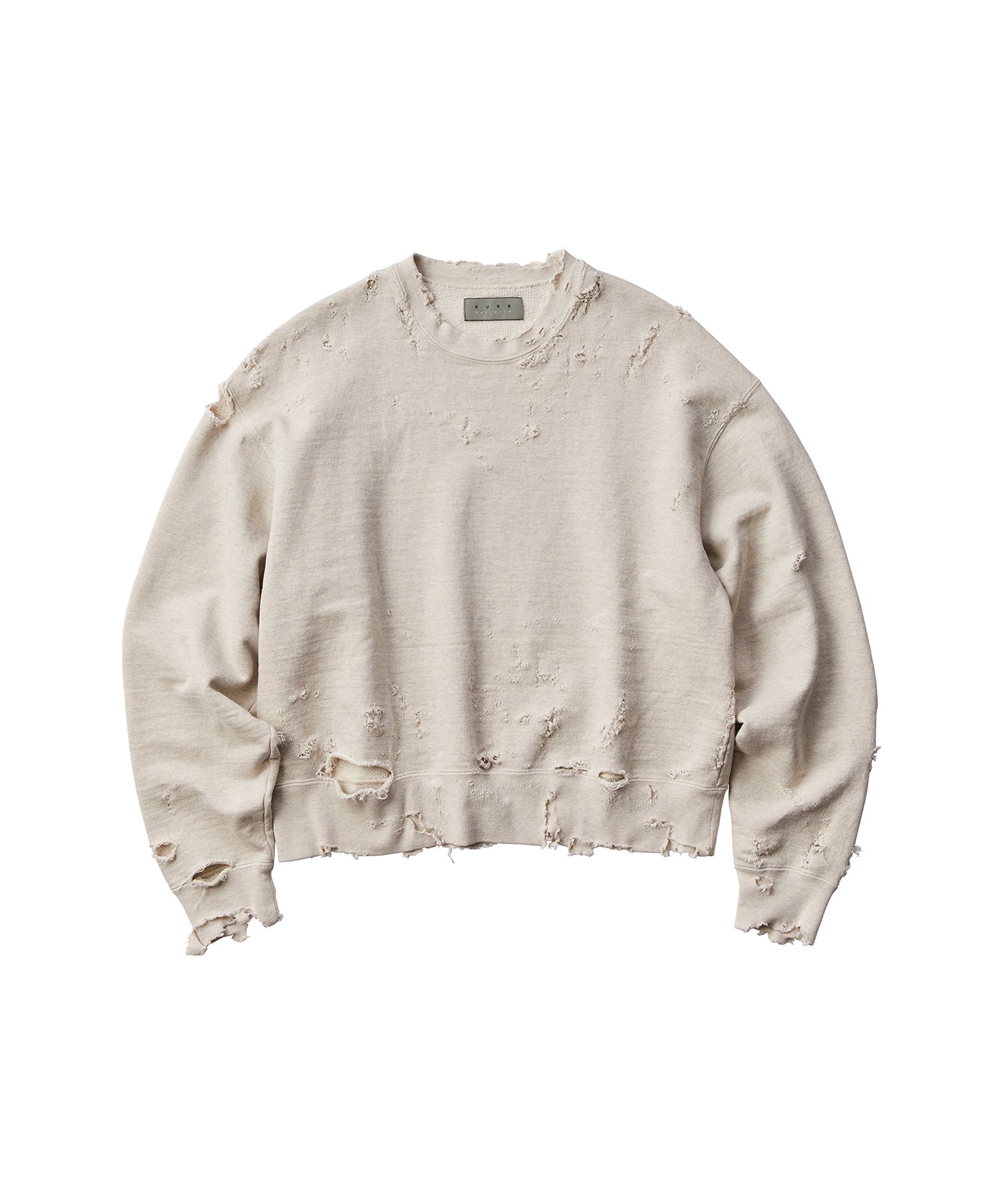 KURO | モアダメージクルーネックスウェット | ヴィンテージ加工・日本製