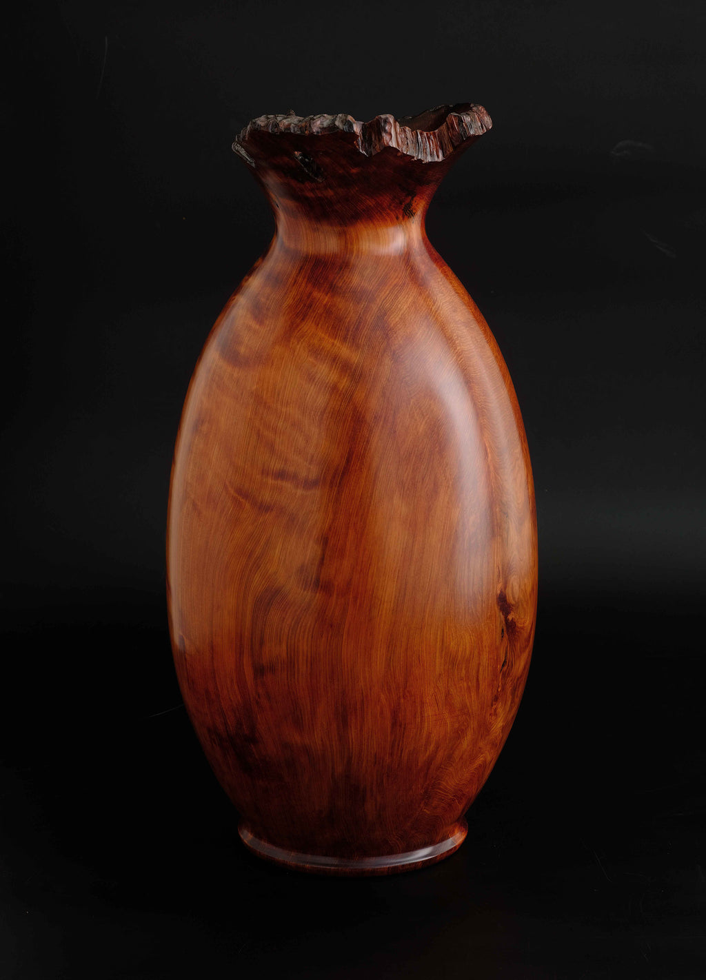 JAC-YBK-504-03 川下幸徳氏製作 屋久杉 油瘤虎杢 飾り壺 – kurokigoishiten