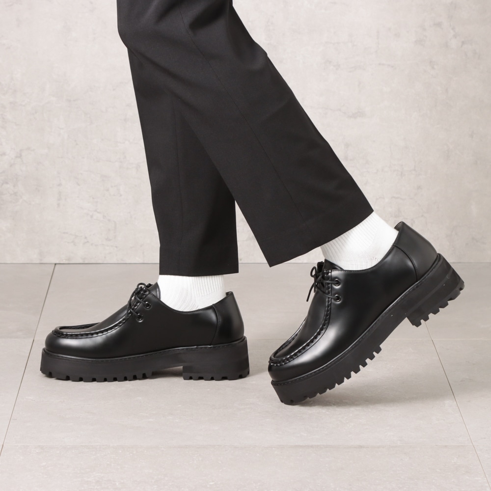 cecilio セシリオ スタイルアップ厚底シューズ ブラック メンズ | 靴