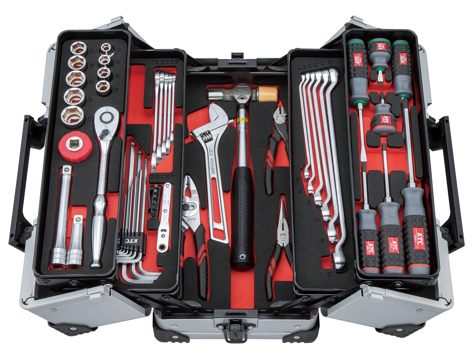 工具セット（両開きメタルケースタイプ）［52点］ | KTCツール