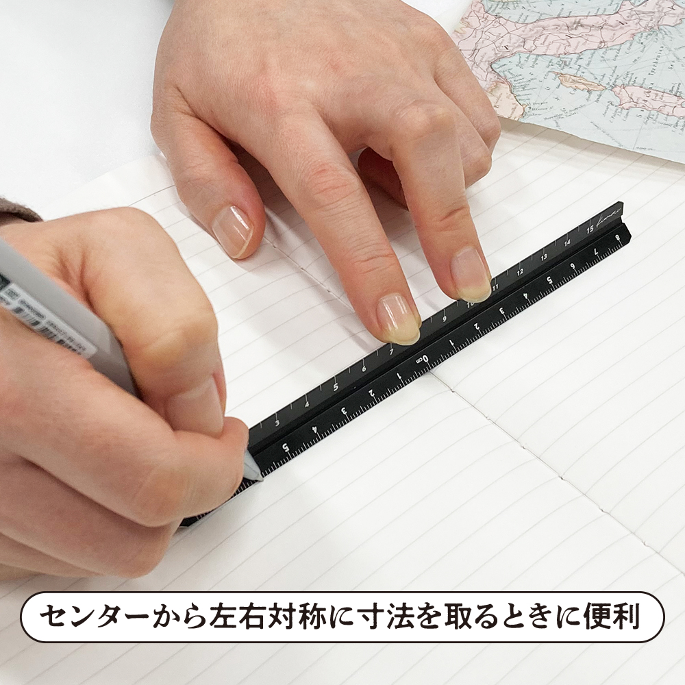 Kiwami LRオールアルミ3面定規 16cm ブラック - 共栄プラスチック