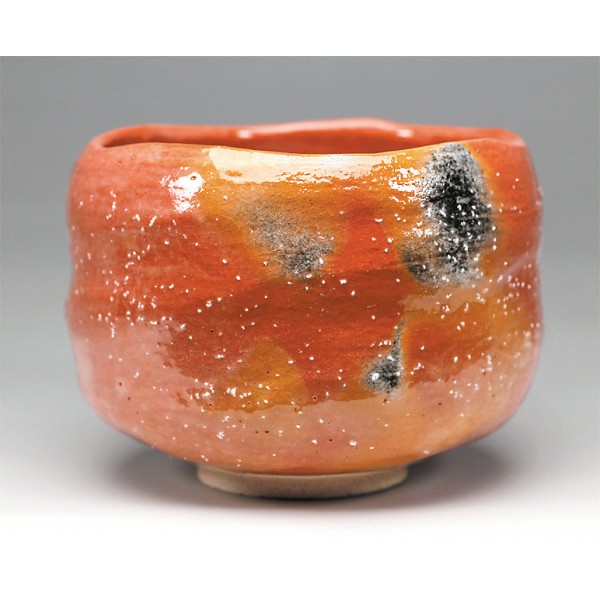 覚入「瑞祥」写 赤楽砂釉茶碗 | 楽入 | 京ものさんぽ