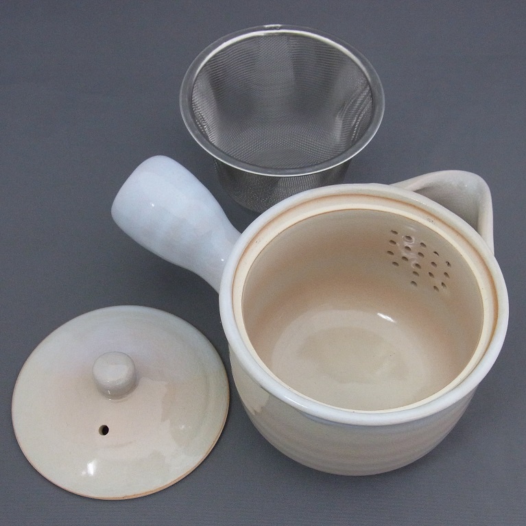 萩焼 横手急須(牡丹半白)｜茶器・煎茶道具｜京なごみオンラインショップ