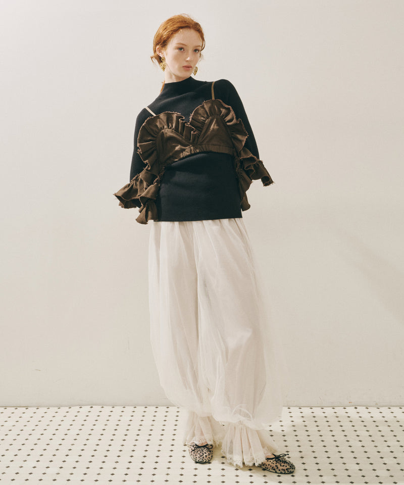 J1U by LA BELLE ETUDE】裾レースチュールバルーンパンツ – LA BELLE