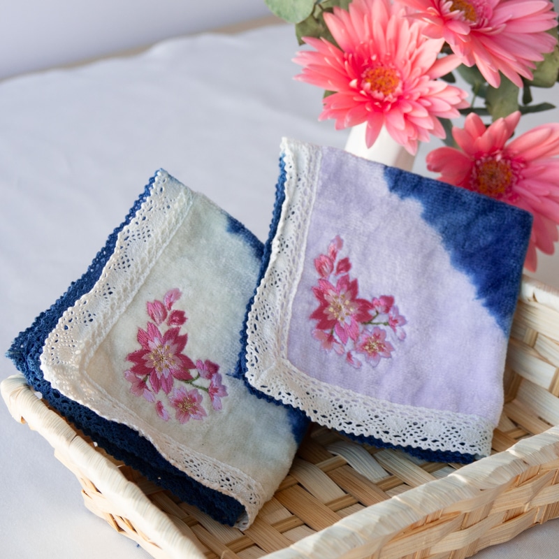 阿波藍染桜タオルハンカチ | Lacycle mall（ラシクルモール）