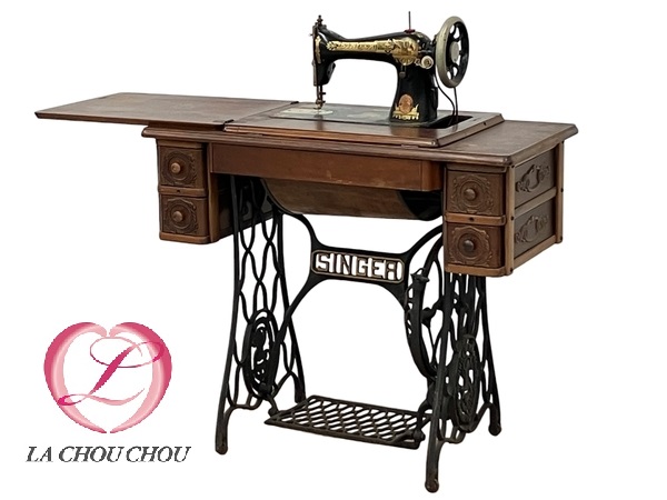 SINGER シンガー アンティークミシン 豪華キャビネット使用 修理