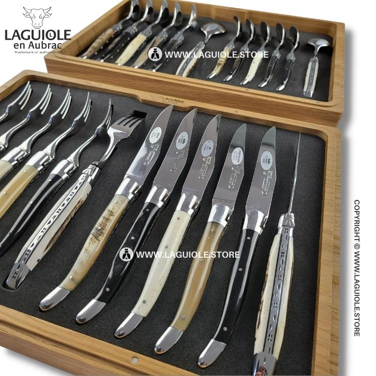Laguiole en Aubrac 24-piece Flatware Set - Mixed Horn