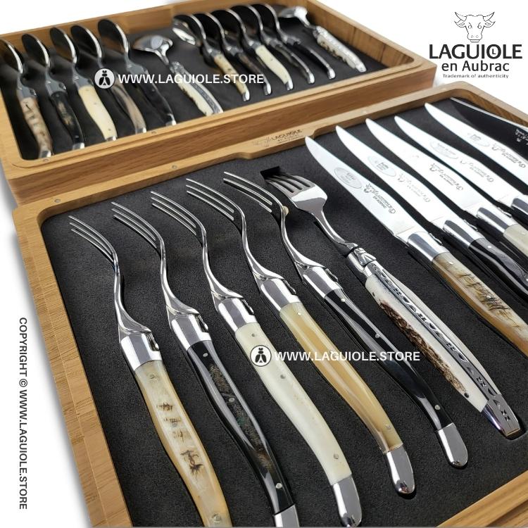 Laguiole en Aubrac 24-piece Flatware Set - Mixed Horn