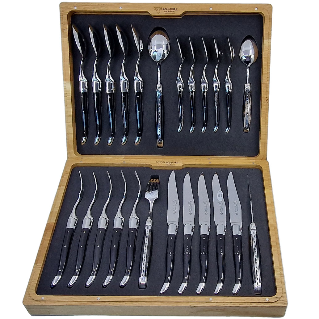 Laguiole Aubrac Cutlery Set in Buffalo (24 pieces) - Laguiole.com ®