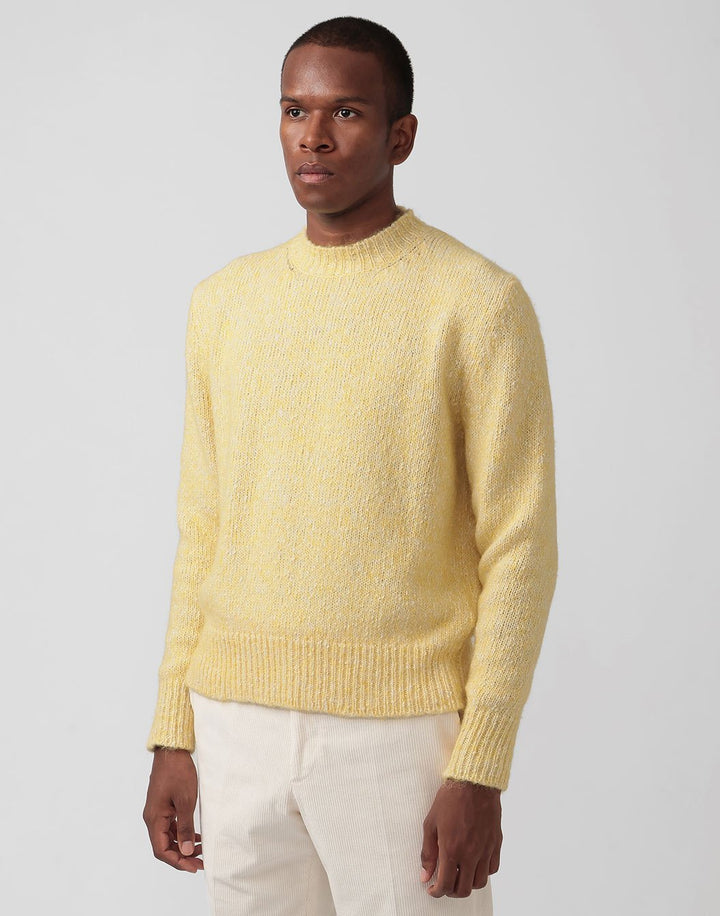 コットンアルパカメランジクルーネックニット – LARDINI Online Store