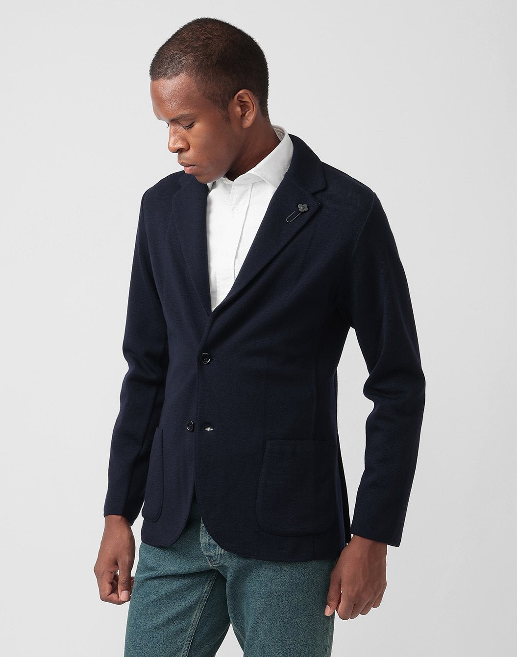 メリノプレーンステッチニットジャケット – LARDINI Online Store