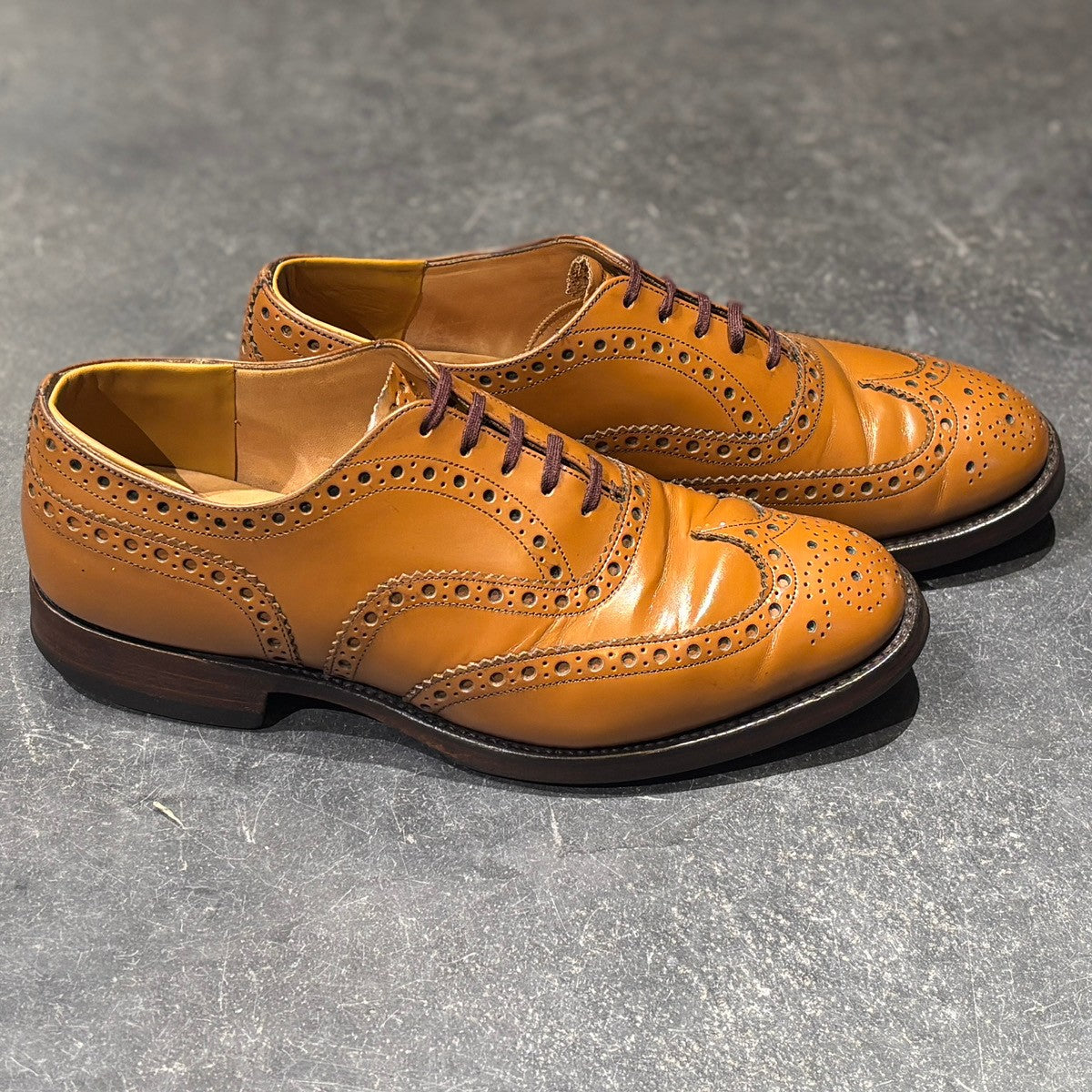 Church´s】チャーチ バーウッド 5都市 ウイングチップ カーフ サンダル