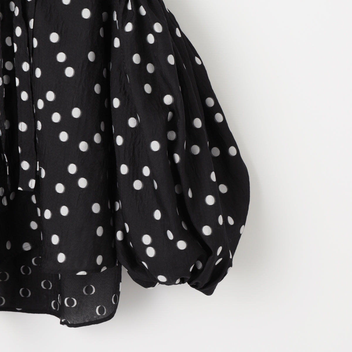 Sheer Polka Dot Ribbon Blouse – L'AUBE BLANC