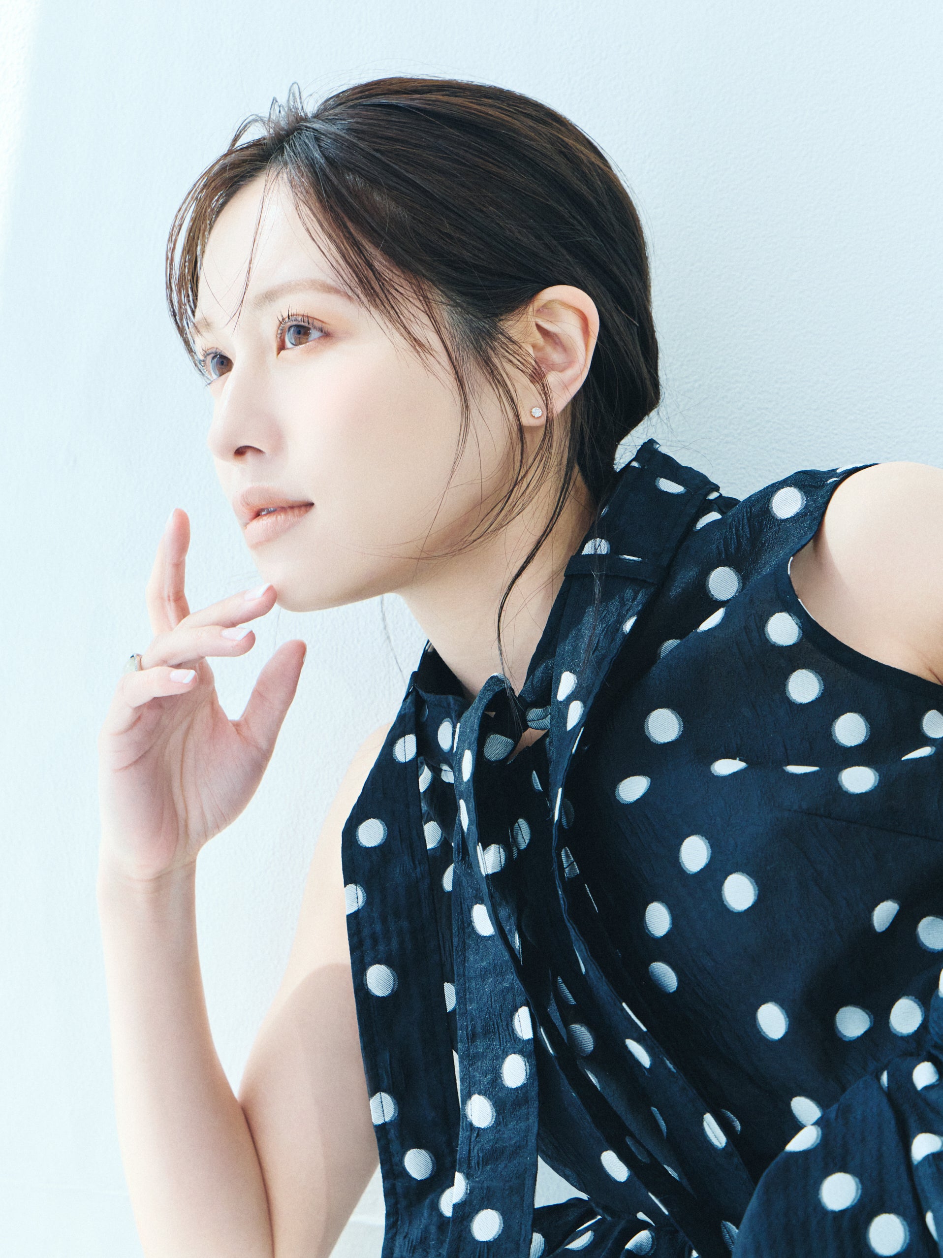 Sheer Polka Dot Ribbon Blouse – L'AUBE BLANC