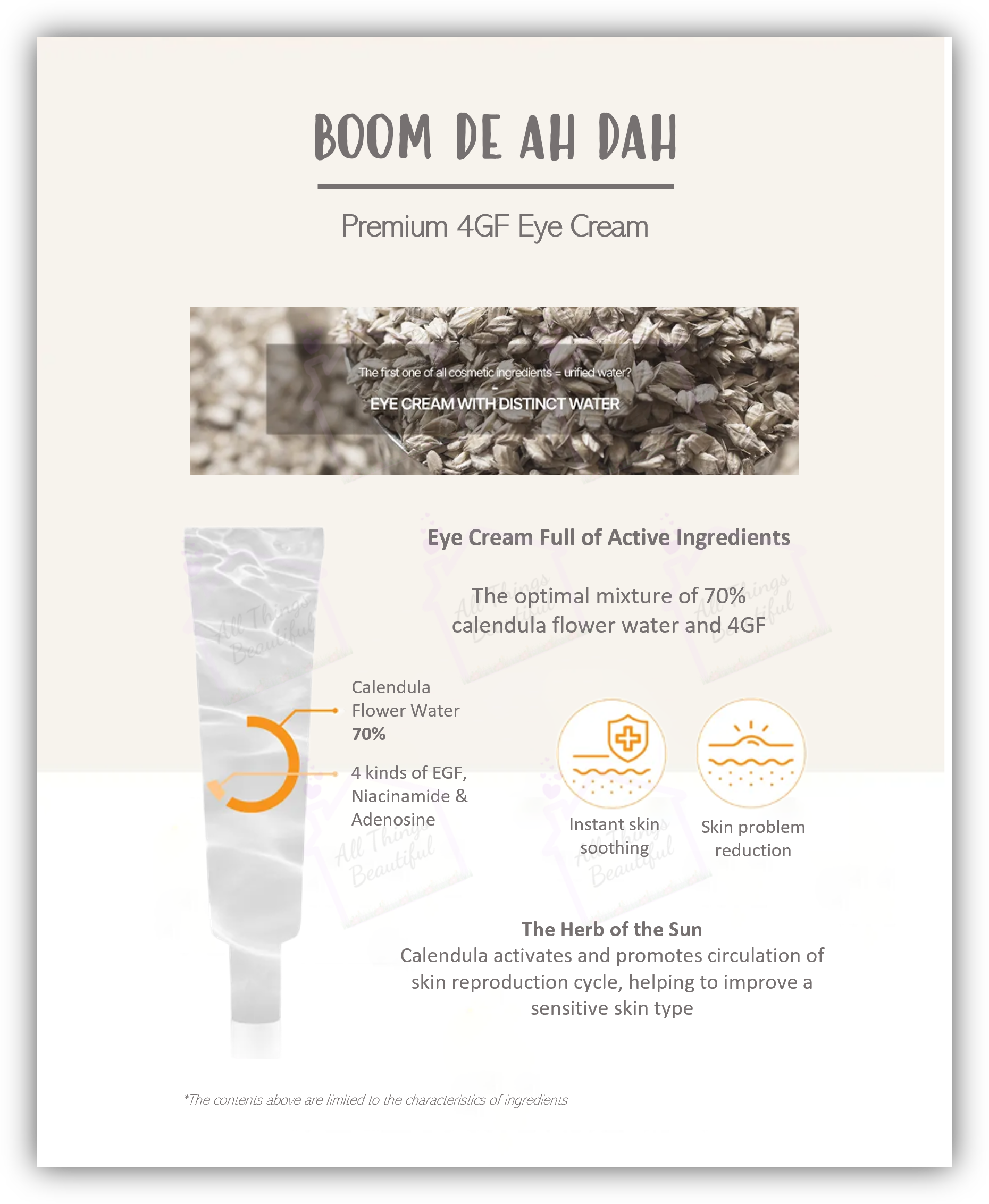 All Things Beautiful] Boom De Ah Dah Premium 4GF Eye Cream [30ml