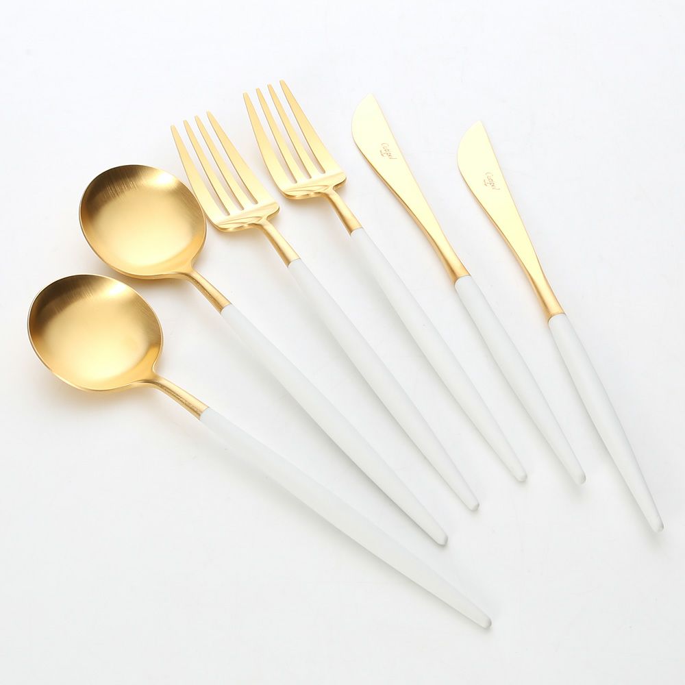 クチポール ゴア GOA ホワイト／ゴールド テーブル6点セット マット