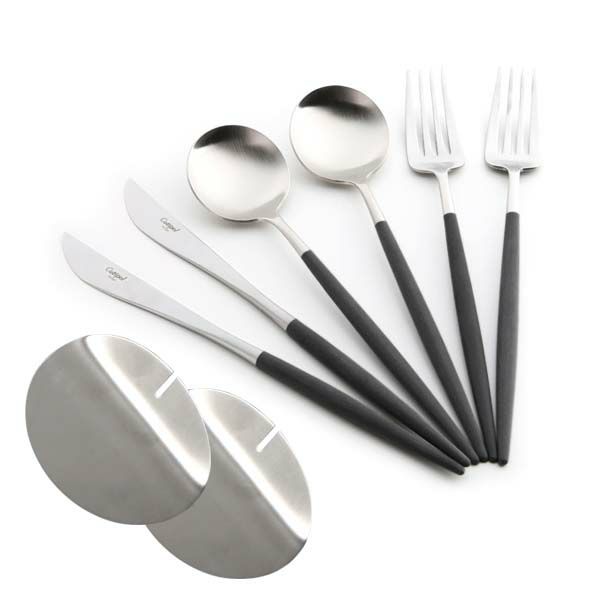 クチポール ゴア GOA ブラック／シルバー マット仕上げ テーブル