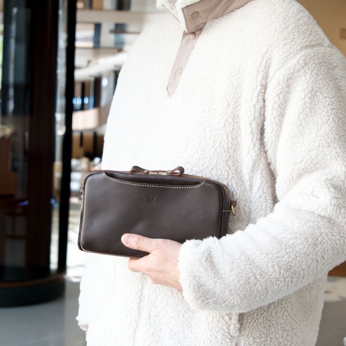 スクエアクラッチショルダー[nouki3] ｜革鞄・革小物のPORCO ROSSO