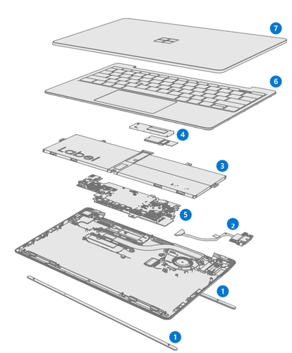 Surface Laptop Go 3 Device information and service parts for