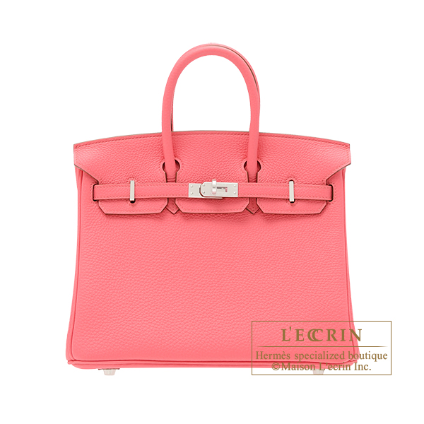 Hermes Birkin bag 25 Rose lipstick Togo leather Silver hardware