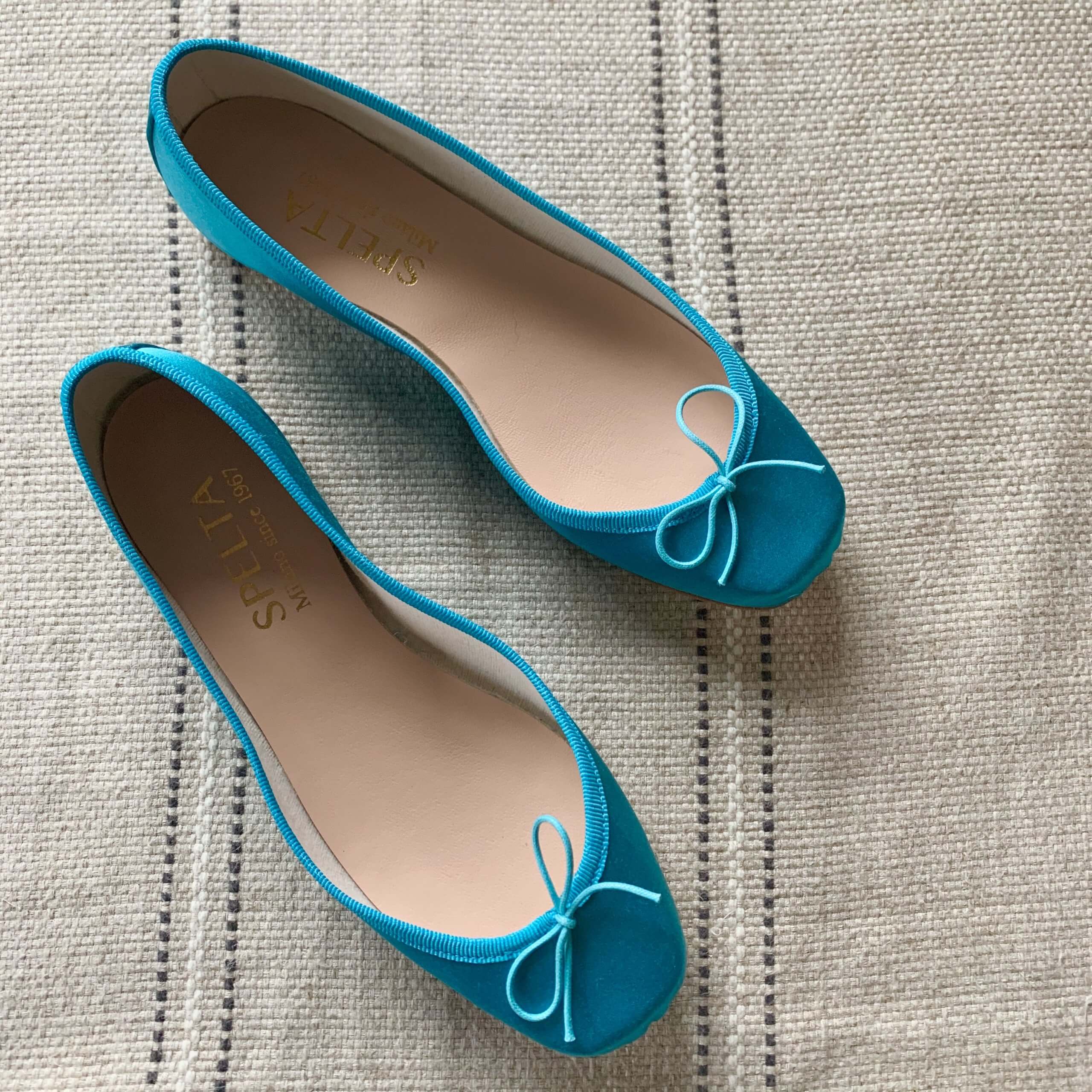 春もの一番の【SPELTA】きれい色♡ブルーサテンバレエシューズ | LEE