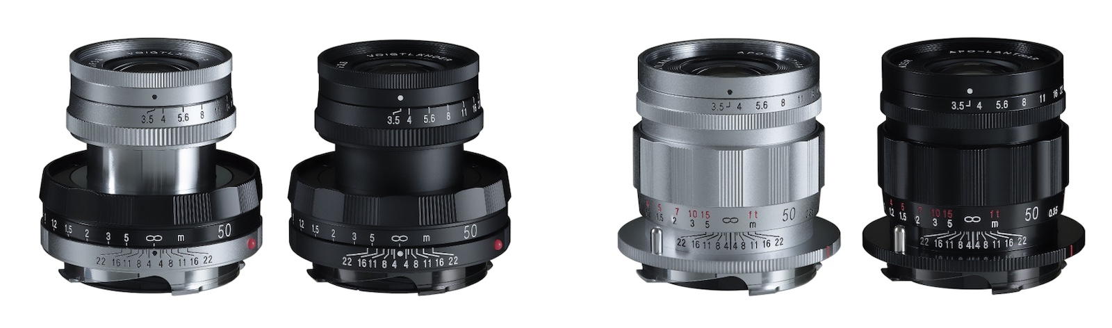 New Voigtlander APO-LANTHAR 50mm f/3.5 Type I / II VM lenses for