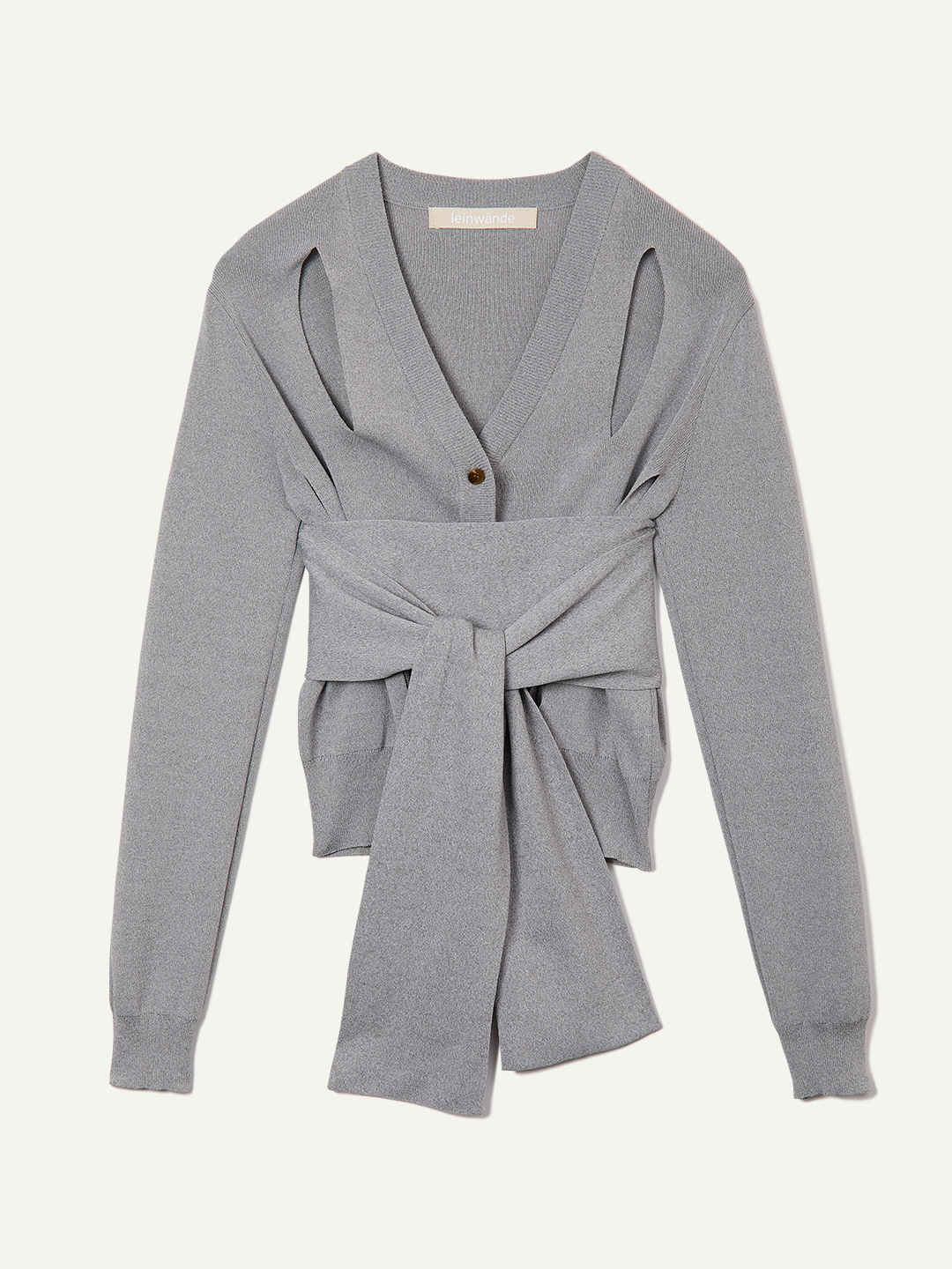 Ribbon Tie Dry-touch Cardigan/Brown | leinwände | ラインヴァンドの