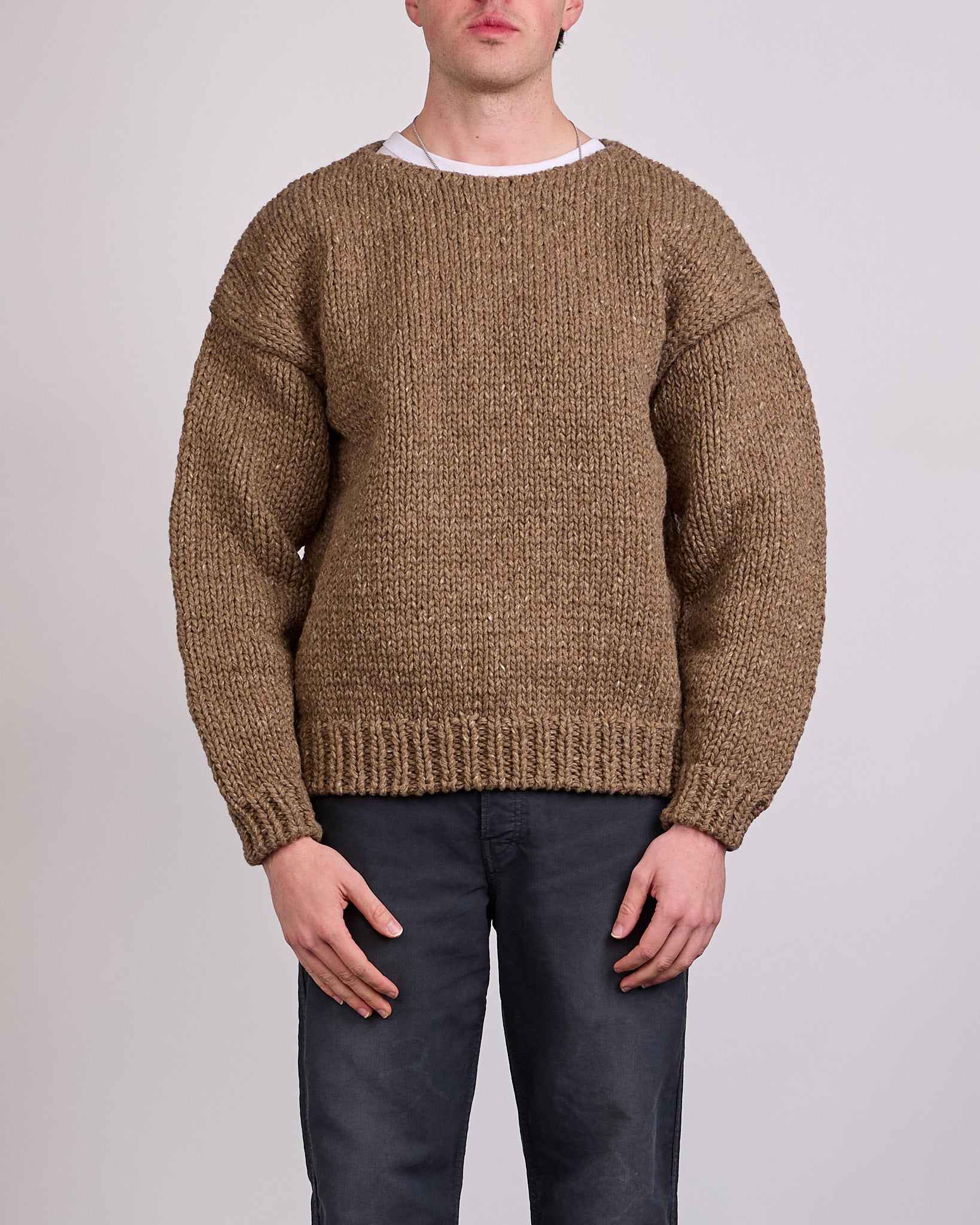 visvim Amplus Boatneck Hand Knit Sweater Brown – LESS 17