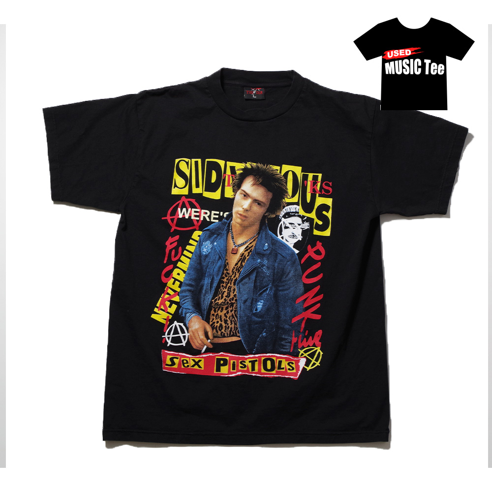 USED MUSIC Tee SID VICIOUS シド・ヴィシャス バックプリント有