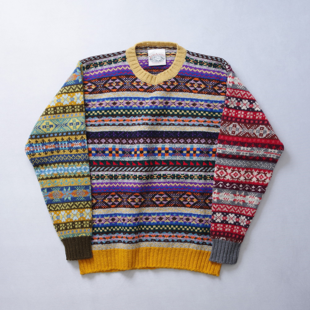 Jamieson's ジャミーソンズ】Special Order Crazy Pattern Crew P/O