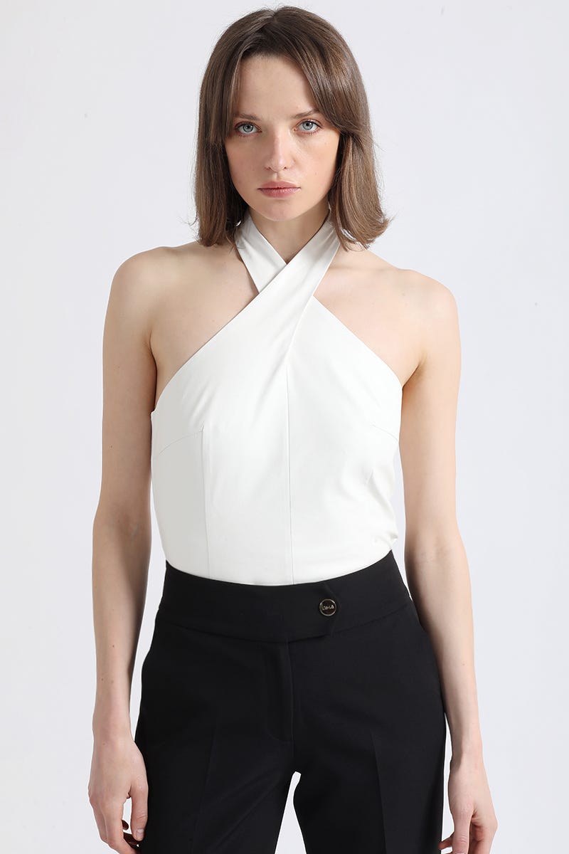 TOP HALTER CRUZADO, CRUDO