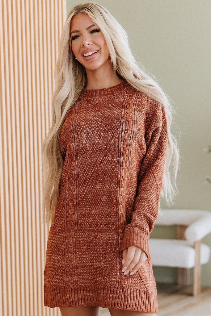SALE - Ashley Cable Knit Sweater Dress – Liam & Company