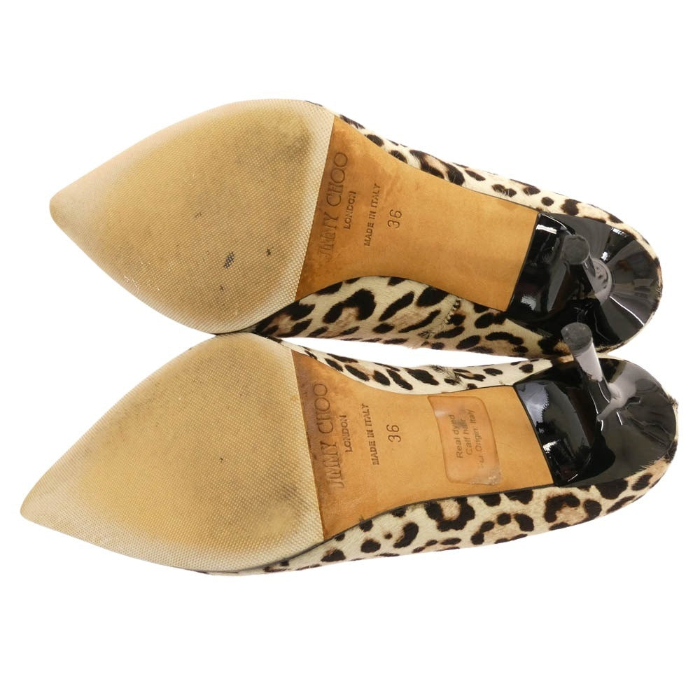 JIMMY CHOO ジミーチュウ イタリア製 ABEL ハラコ レオパード ポイン
