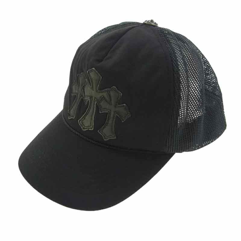 クロムハーツ（原本無） TRUCKER CAP レザー セメタリークロスパッチ