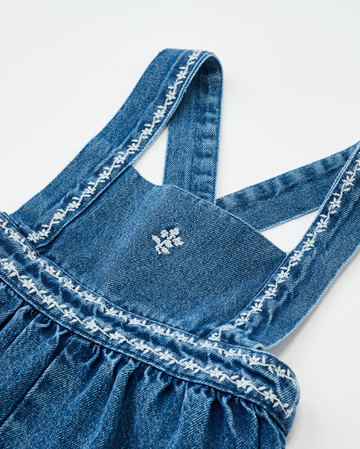 LILI et NENE キッズ EMILE ET IDA 2024AW KIDS SALOPETTE JEAN BRODE