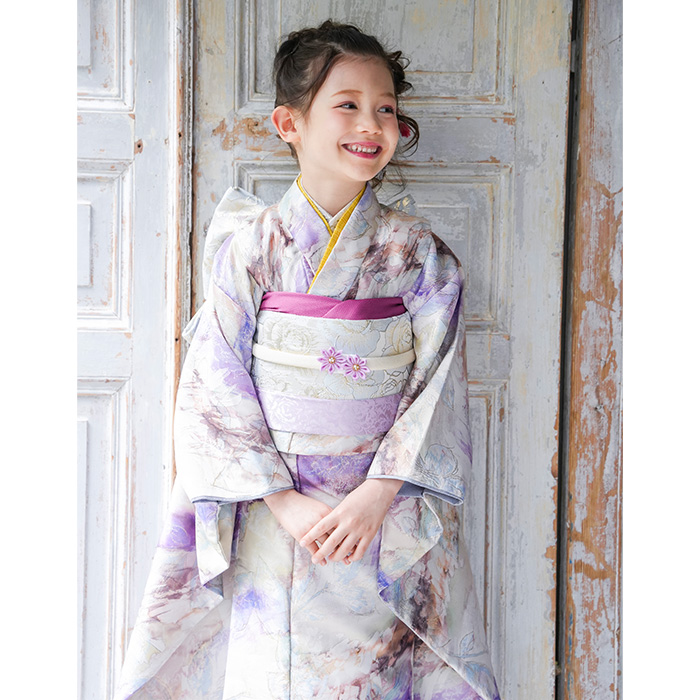 ビーズバック　むらさき　パープル　和装　着物 振袖購入｜色無地振袖【紗綾形紫】 – 振袖KAPUKI